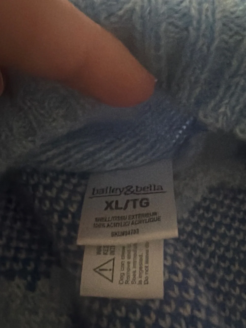Blue Star Knit Dog Sweater with Ribbed Openings